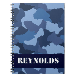 Personalisiert Blue Camouflage Journal Notizblock