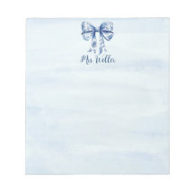 Personalisiert Blue Coquette Bow New Teacher