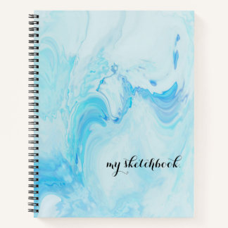 Personalisiert Blue Cover Minimalistisch Sketchboo Notizbuch