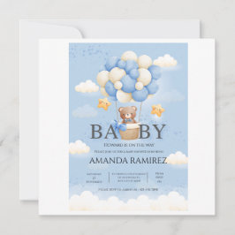 Personalisiert Blue & Cream Elephant Baby Dusche Dankeskarte