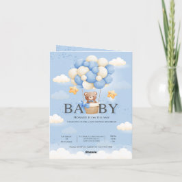 Personalisiert Blue & Cream Elephant Baby Dusche Einladung