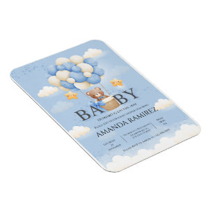 Personalisiert Blue & Cream Elephant Baby Dusche Magnet