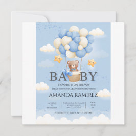 Personalisiert Blue & Cream Elephant Baby Dusche Save The Date