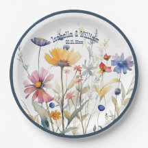Personalisiert Blue Denim Fall Wildblumen Hochzeit