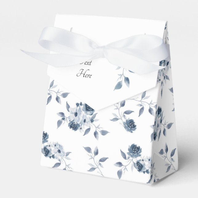 Personalisiert Blue Floral Brautparty Bevorzugung  Geschenkschachtel (Vorderseite)
