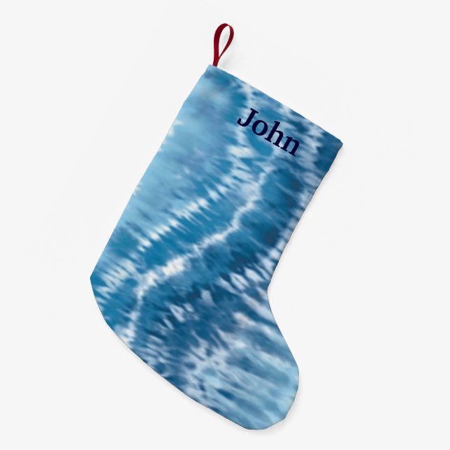 Personalisiert Blue Gefärbte Krawatte Weihnachten  Kleiner Weihnachtsstrumpf (Vorderansicht (hängend))
