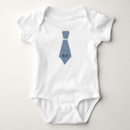 Personalisiert Blue Gingham Kariert Necktie Krawat Baby Strampler