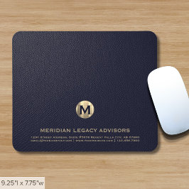 Personalisiert Blue Gold Business Monogram Mousepad