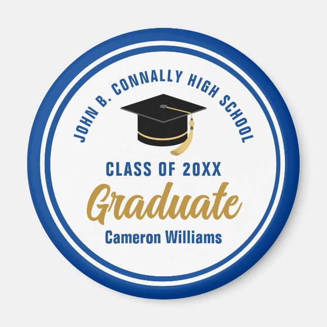 Personalisiert Blue Graduate 2025 Graduation Party Magnet (Vorne)