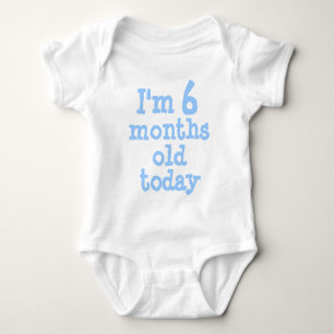 Personalisiert Blue Ich bin heute 6 Monate alt Baby Strampler