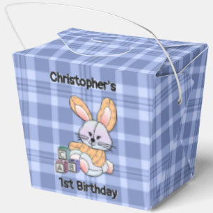 Personalisiert Blue Kariertes Kinderzimmer Kunst, Geschenkschachtel