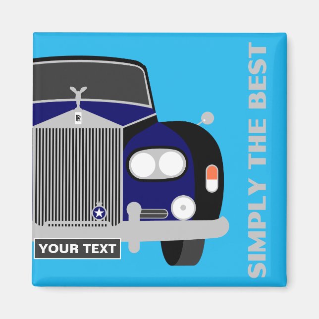 Personalisiert-Blue-Klassiker British Limousine Ca Magnet (Vorne)