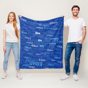 Personalisiert Blue-Name des benutzerdefinierten J Fleecedecke