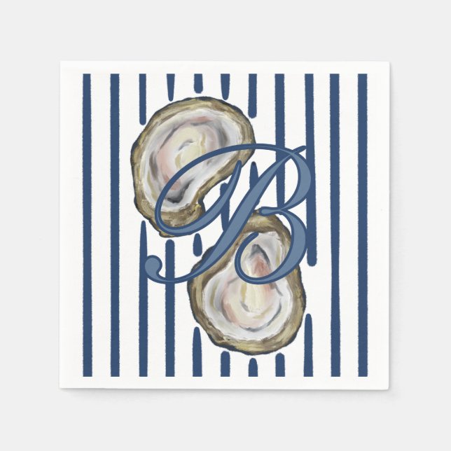 Personalisiert Blue Oyster Muscheln Serviette (Vorderseite)