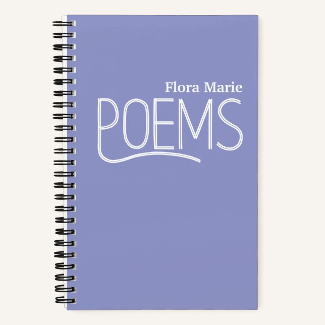 Personalisiert Blue Poetry Journal Notizbuch (Vorderseite)