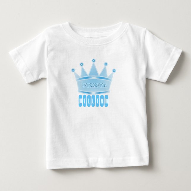 Personalisiert Blue Prince Crown Baby Boy Gift Baby T-shirt (Vorderseite)