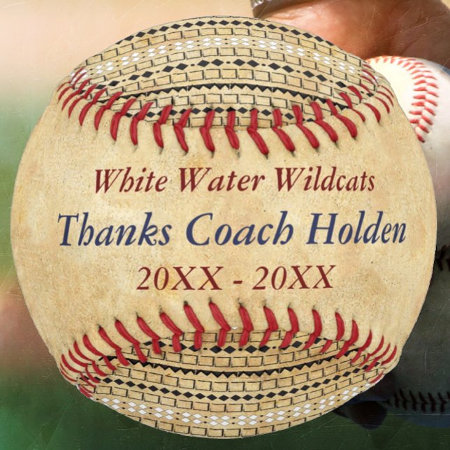 Personalisiert Blue Red Baseball Coach Danke (Von Creator hochgeladen)