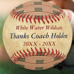 Personalisiert Blue Red Baseball Coach Danke