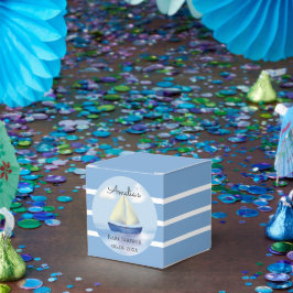 Personalisiert Blue Sailboat Baby Dusche Geschenkschachtel