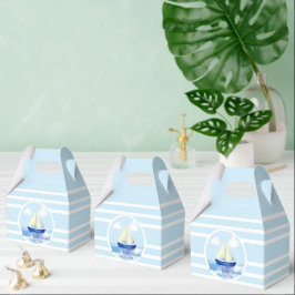 Personalisiert Blue Sailboat Baby Dusche Geschenkschachtel