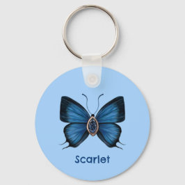 Personalisiert Blue Sapphire Butterfly Gemstone Schlüsselanhänger