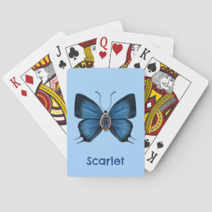 Personalisiert Blue Sapphire Peacock Royal Butterf Spielkarten
