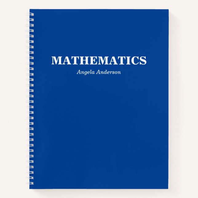 Personalisiert Blue School Subject Spiral Notizbuch (Vorderseite)