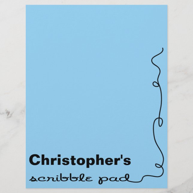 Personalisiert Blue Scribble Pad (Vorderseite)