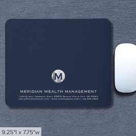 Personalisiert Blue Silver Business Monogram Mousepad