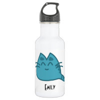 Personalisiert Blue Smilly Kitty Cat
