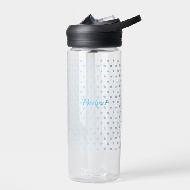 Personalisiert Blue Stars Monogram Kids Boys Cool Trinkflasche (Links)