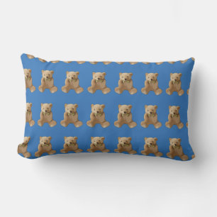 Personalisiert Blue Teddy Bear Pillow Lendenkissen