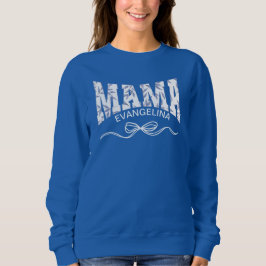 Personalisiert Blue Toile Coquette MAMA Sweatshirt