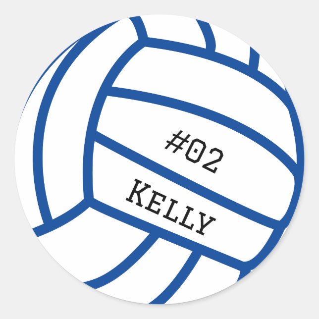 Personalisiert Blue Volleyball Stickers (Vorderseite)