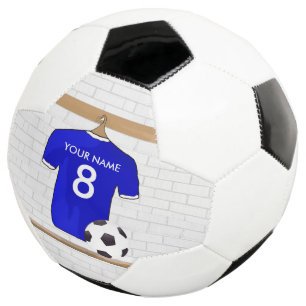 Personalisiert Blue White Football Soccer Jersey Fußball