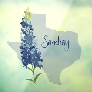 Personalisiert Bluebonnet Texas Fensteraufkleber