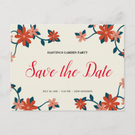 Personalisiert - Blumengarten Party Save the Date Postkarte
