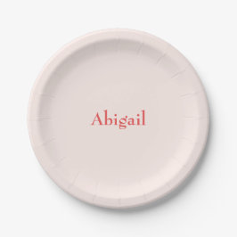 Personalisiert Blush-Baby-Dusche Pappteller
