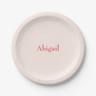 Personalisiert Blush-Baby-Dusche Pappteller