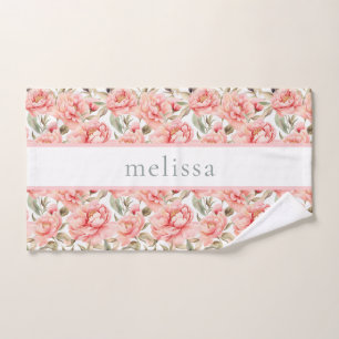 Personalisiert Blush Floral Cotgore Gym Handtuch