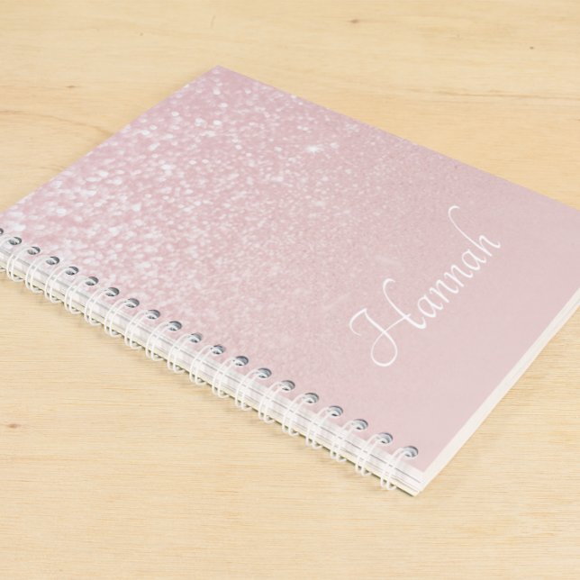 Personalisiert Blush Pink Glitzer Ombre Notizbuch (Von Creator hochgeladen)