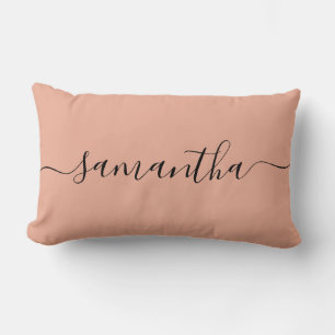 Personalisiert Blush Pink-Kalligrafie Lendenkissen
