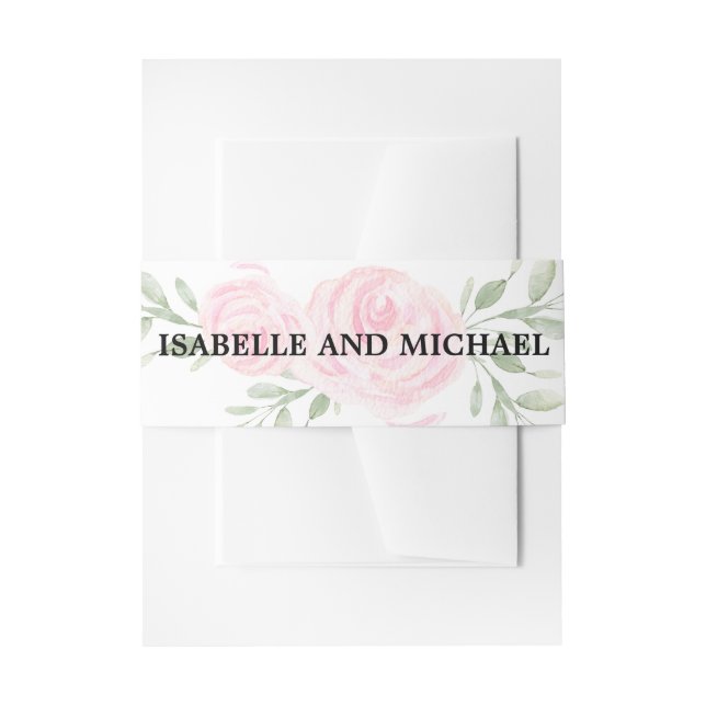 Personalisiert Blush Pink Rose Einladungsbanderole (Vorderseite Beispiel)