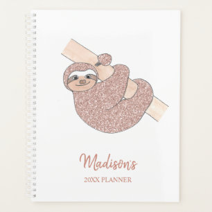 Personalisiert Blush Pink Sloth 2021 Planer