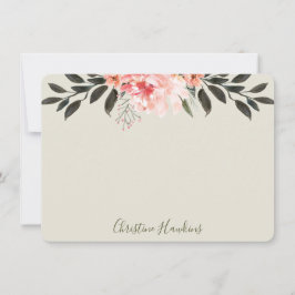 Personalisiert Blush Pink Wasserfarbe Moderne Vege Mitteilungskarte