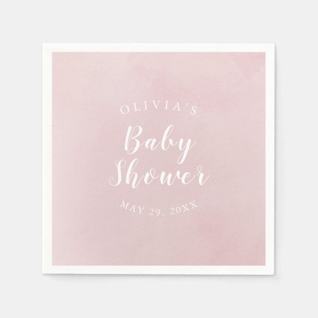 Personalisiert Blush Wasserfarbe Kinderdusche Serviette (Vorderseite)