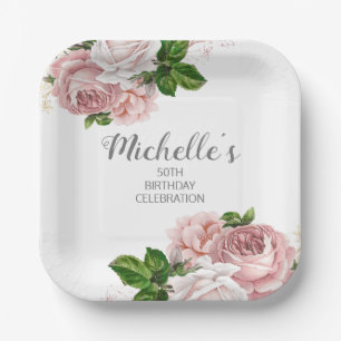 Personalisiert Blütenpinsel Pappteller