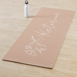 Personalisiert Blütenrosa Blumenbezeichnung Yogamatte