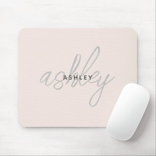 Personalisiert Blütenrosa Monogramm Mousepad