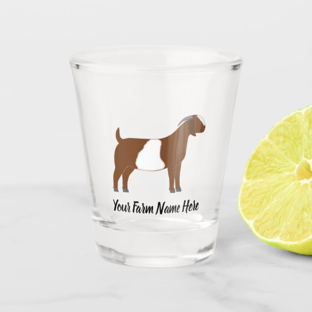 Personalisiert Boer Goat Schnapsglas (Vorderseite)